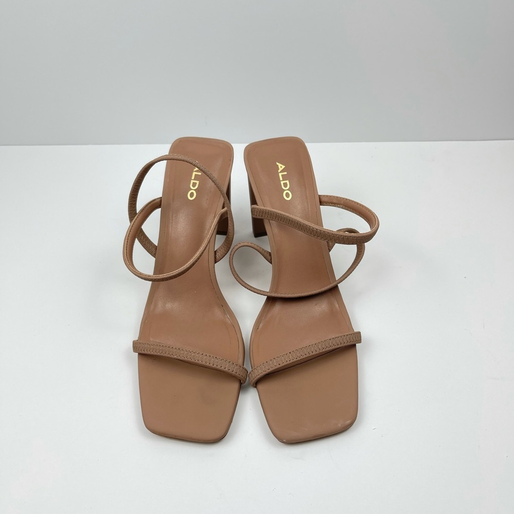Aldo Nude Strappy Square Toe Heels - Picture 7 of 8